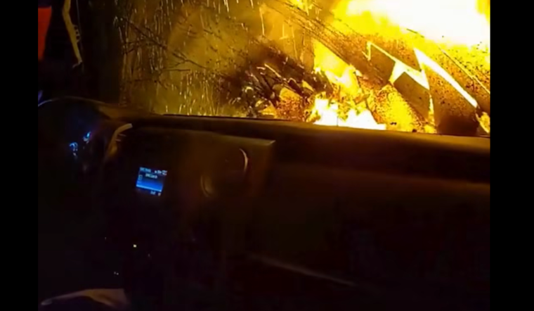 VIDEO: Lewisville Heroes in Blue: Bravery Ignites as Police Clash with Inferno to Save Trapped Driver