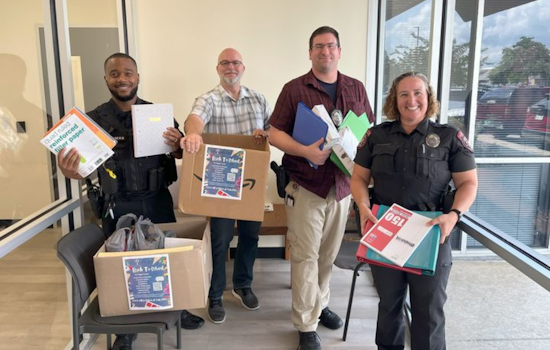 Lewisville Police Department Donates Essential School Supplies to Denton County Friends of the Family