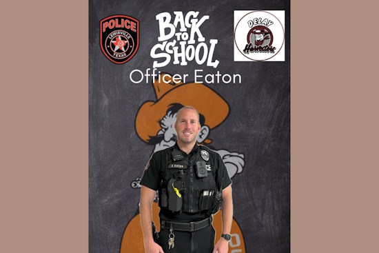 Lewisville Welcomes Officer Eaton as New School Resource Officer at DeLay Middle School