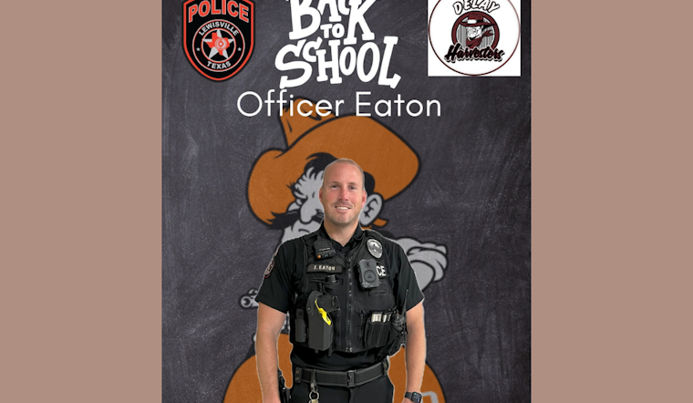 Lewisville Welcomes Officer Eaton as New School Resource Officer at DeLay Middle School