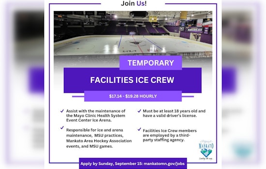 Mankato Seeks Ice Stewards for Mayo Clinic Health System Event Center Ice Crew