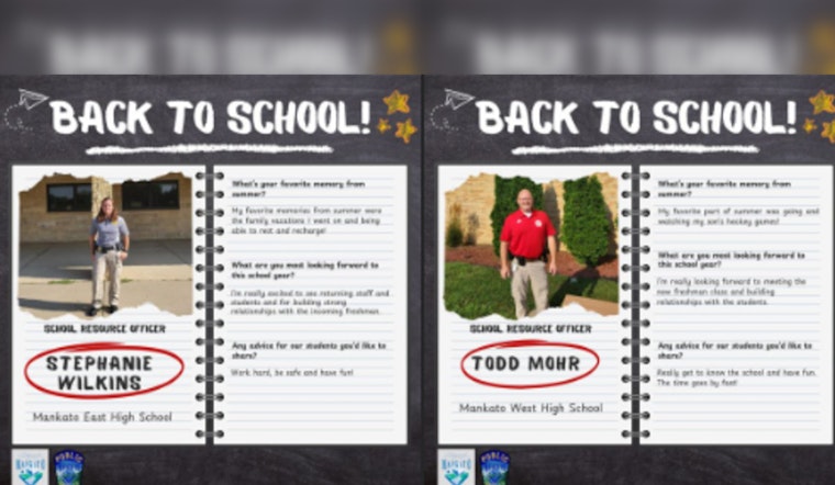 Mankato's School Resource Officers Eagerly Welcome Students for a New Year of Learning and Growth