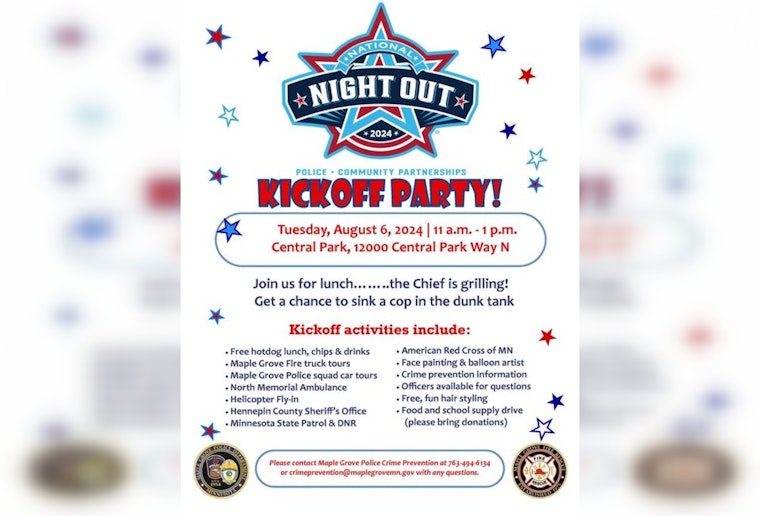 Maple Grove Police Urge Community Engagement at National Night Out Block Parties and Central Park Kickoff