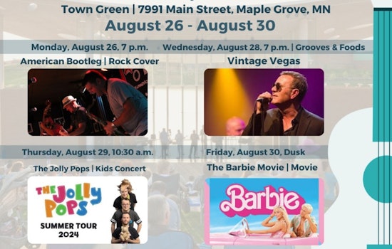 Maple Grove Says Goodbye to Summer Events with Upcoming Live Performances at Town Green