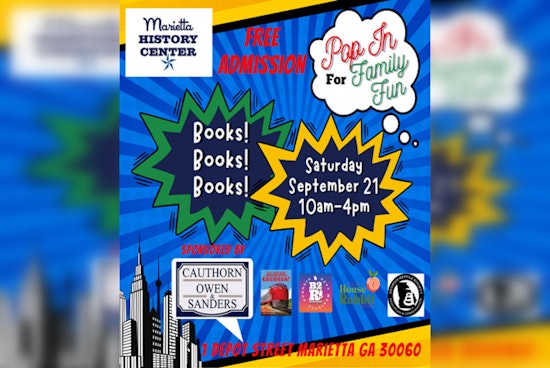 Marietta History Center Hosts Free Family-Friendly "Books, Books, Books!" Pop-In Event