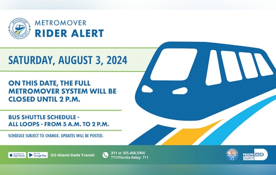 Miami Metromover Shuts Down for Saturday Upgrades with Free Bus Shuttles Running During the Interruption