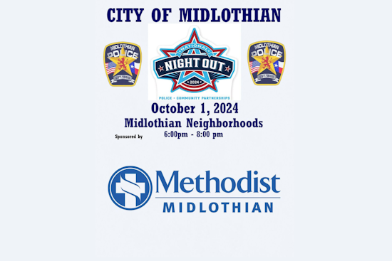 Midlothian Police Department Invites Residents to Prepare for National Night Out