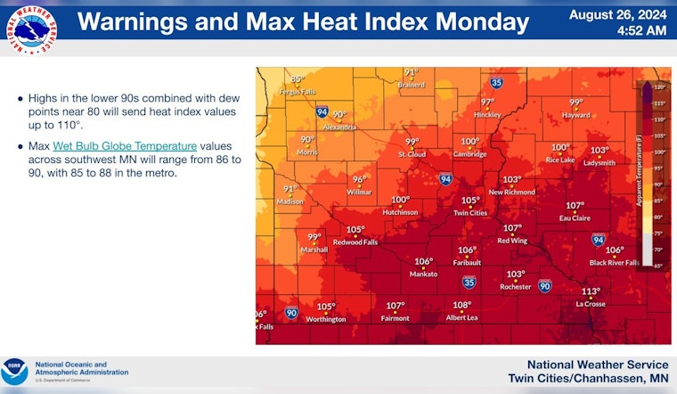Minneapolis Battling Severe Heat With Heat Index Up to 107, Storms with Flood Risk Imminent