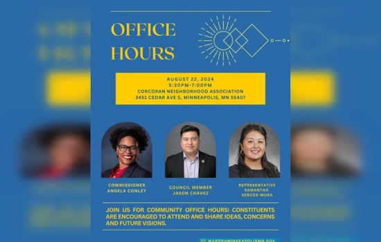 Minneapolis Constituents Invited to Community Office Hours with State Rep. Sencer-Mura and County Commissioner Conley