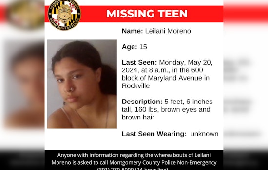 Montgomery County Police Intensify Search for Missing Rockville Teen, Seek Public's Help