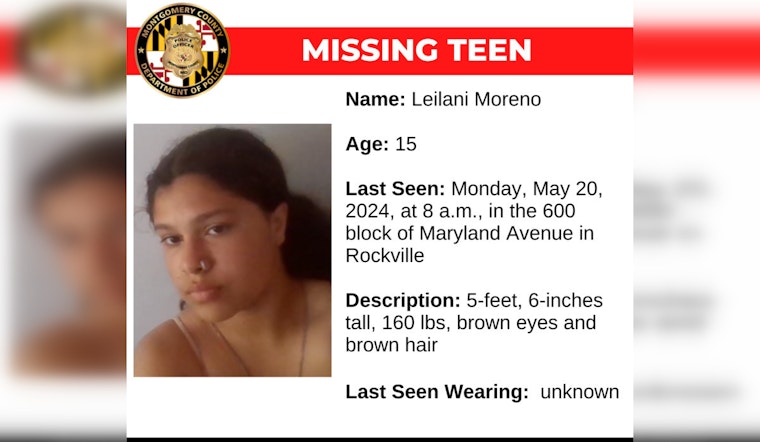 Montgomery County Police Intensify Search for Missing Rockville Teen, Seek Public's Help