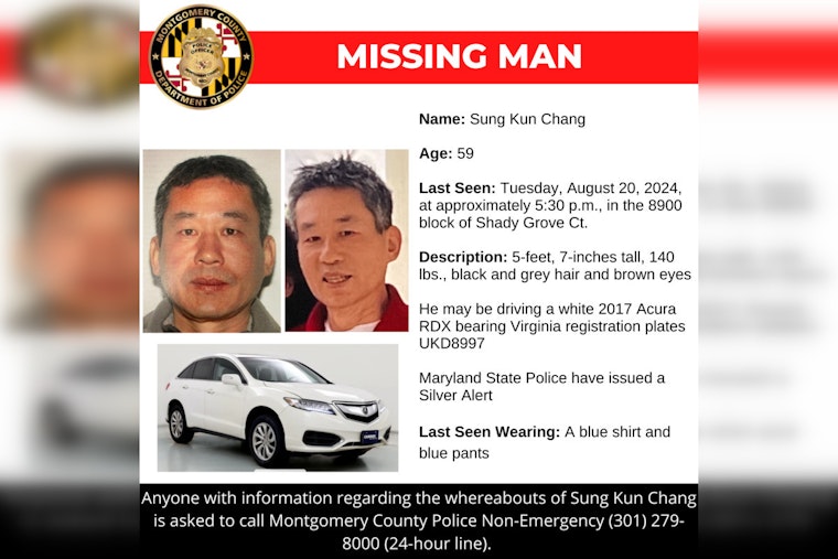 Montgomery County Police Seek Public's Help to Locate Missing Virginia Man, Sung Kun Chang
