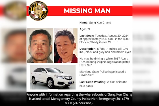 Montgomery County Police Seek Public's Help to Locate Missing Virginia Man, Sung Kun Chang