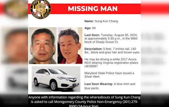 Montgomery County Police Seek Public's Help to Locate Missing Virginia Man, Sung Kun Chang