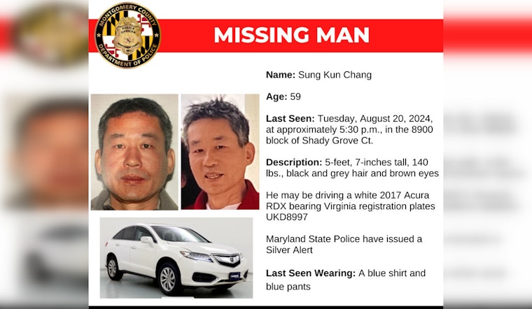 Montgomery County Police Seek Public's Help to Locate Missing Virginia Man, Sung Kun Chang