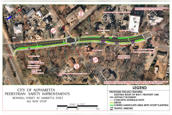 New Four-Way Stop at Roswell and Marietta Streets Set to Improve Safety in Downtown Alpharetta