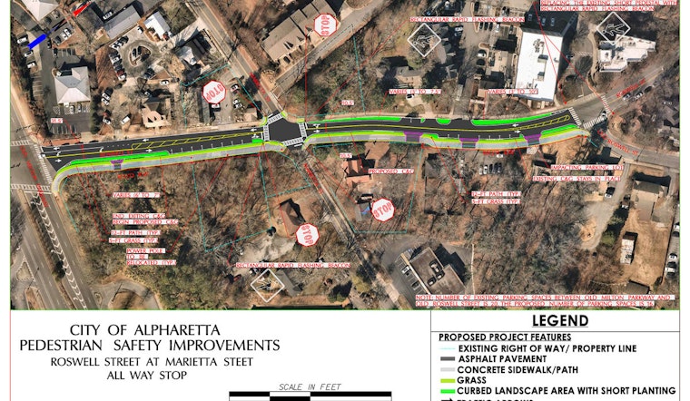 New Four-Way Stop at Roswell and Marietta Streets Set to Improve Safety in Downtown Alpharetta