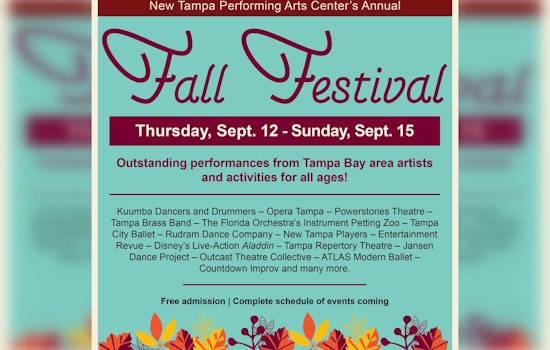 New Tampa Performing Arts Center to Celebrate Local Talent with Annual Fall Festival in Tampa Bay