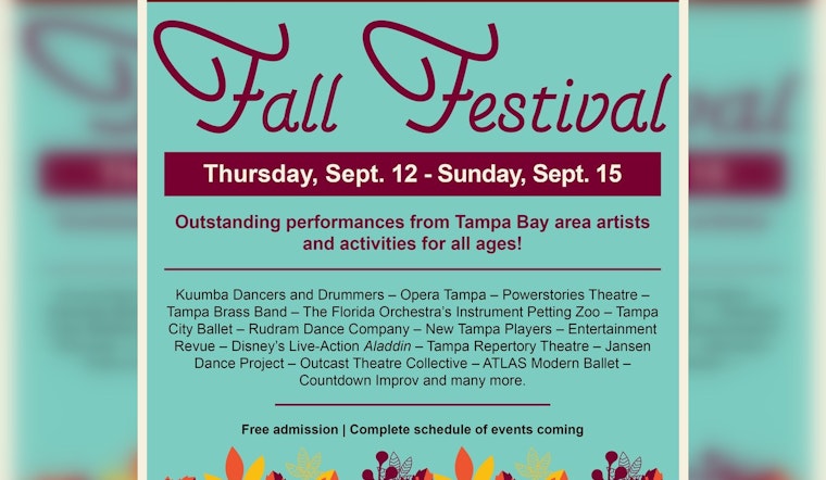 New Tampa Performing Arts Center to Celebrate Local Talent with Annual Fall Festival in Tampa Bay