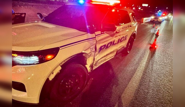 Officer's Narrow Escape From Harm As Suspected DUI Driver Strikes NLVPD Vehicle on I-15