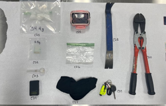 Police Uncover Stolen Vehicle and Drugs After Traffic Stop of Masked Driver with Felony Warrant
