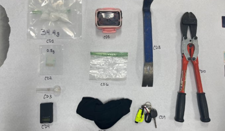 Police Uncover Stolen Vehicle and Drugs After Traffic Stop of Masked Driver with Felony Warrant