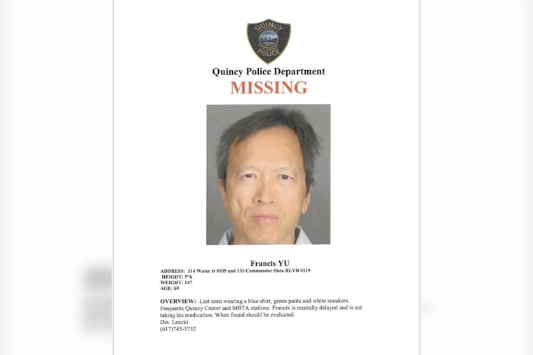 Quincy Police Seeks Help to Locate Vulnerable Missing Senior Last Seen Around Quincy Center