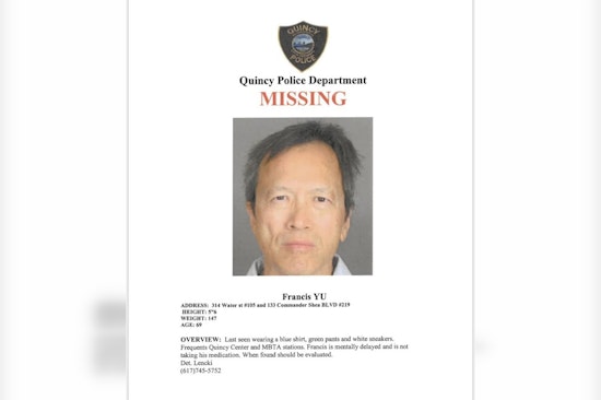 Quincy Police Seeks Help to Locate Vulnerable Missing Senior Last Seen Around Quincy Center