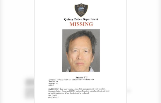 Quincy Police Seeks Help to Locate Vulnerable Missing Senior Last Seen Around Quincy Center