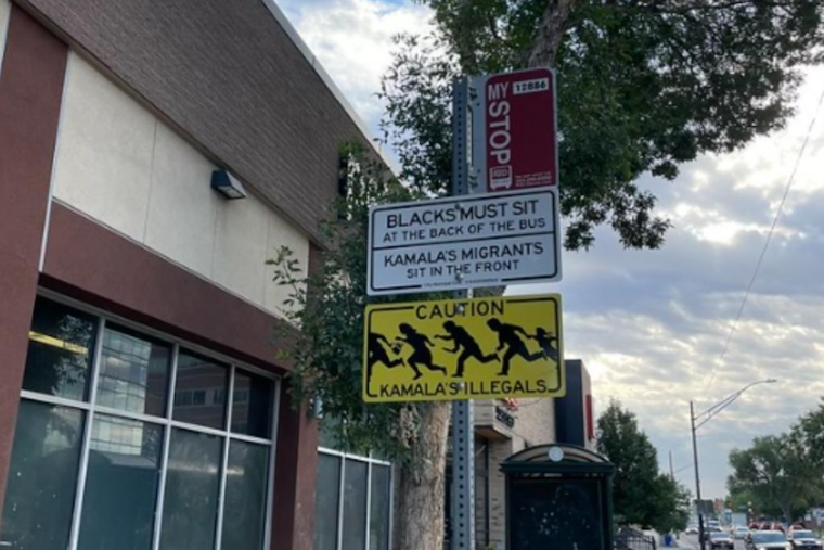 Racist and Anti-Migrant Signs Plague Bus Stops Along Denver's East Colfax Ave, RTD and Police Investigate