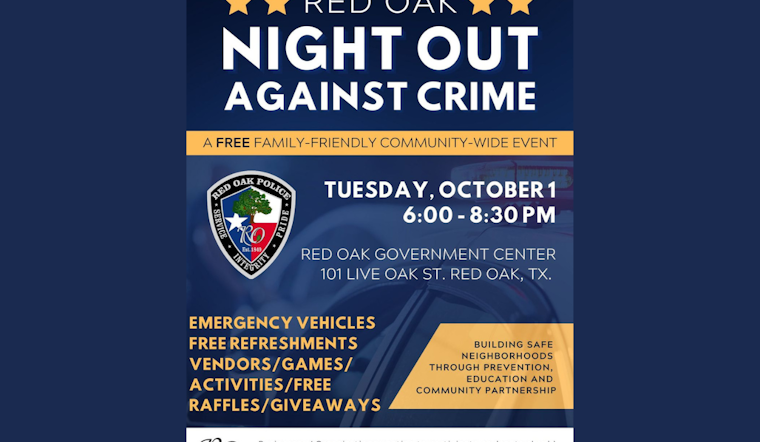Red Oak Police Department Hosts Annual "Night Out Against Crime" to Strengthen Community Bonds