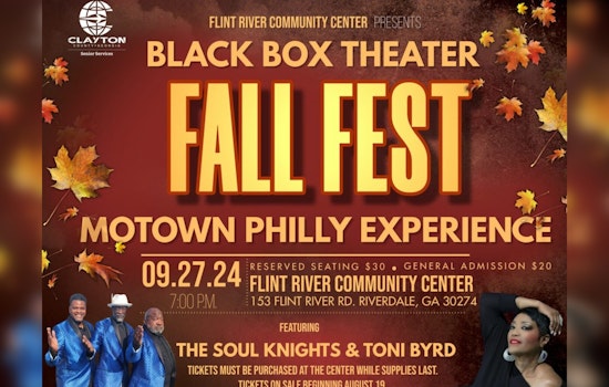 Riverdale's Flint River Community Center to Host 'Motown Philly Experience' at Black Box Theater Fall Fest