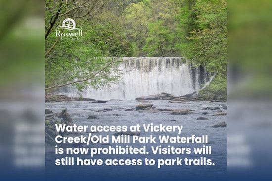Roswell Implements Controversial Access Restrictions at Vickery Creek Waterfall, Sparking Mixed Reactions