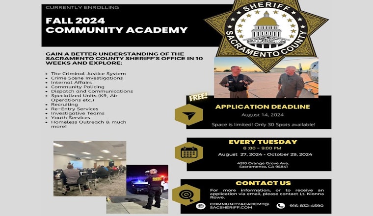 Sacramento Sheriff's Office to Host Engaging Community Academy Starting August 27