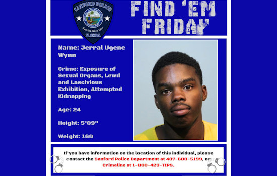 Sanford Police Seek Public's Help to Locate Suspect Jerral Wynn on Kidnapping and Lewd Charges