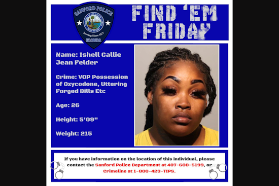Sanford Police Seeks Public Help in Locating Suspect Ishell Felder with Outstanding Warrants