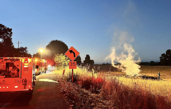 Sebastopol Responders Quell Electric Vehicle Blaze and Grass Fire on High School Road