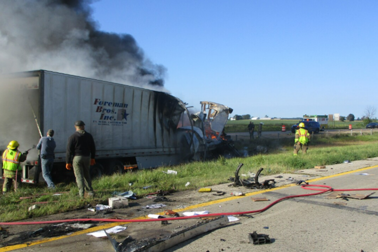 Semi-Truck Driver Falls Asleep Causing Fiery Collision on I-96 in Berlin Township