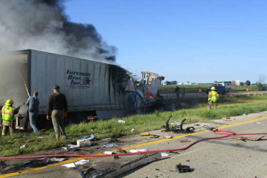 Semi-Truck Driver Falls Asleep Causing Fiery Collision on I-96 in Berlin Township