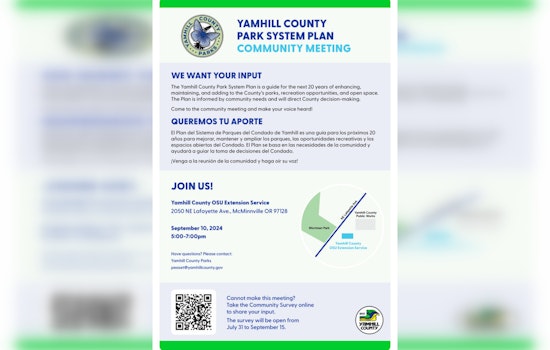Shape the Future of Yamhill Parks, County Seeks Public Input at Upcoming Community Meeting in McMinnville