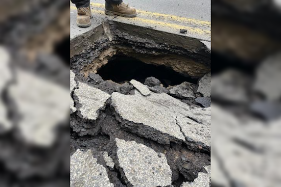 Sinkhole Prompts Closure of N.E. Mershon Road in Multnomah County, Disrupting Local Commute