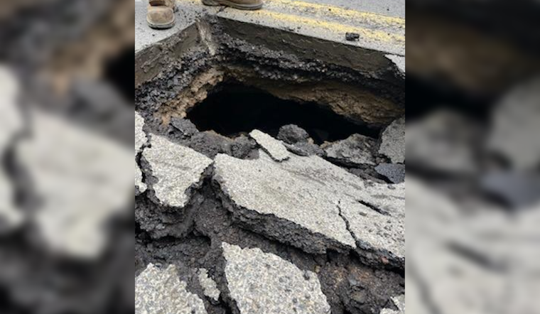Sinkhole Prompts Closure of N.E. Mershon Road in Multnomah County, Disrupting Local Commute