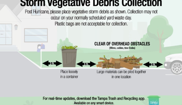 Tampa Sets August 23 Deadline for Residents to Place Hurricane Debby Vegetative Debris Curbside