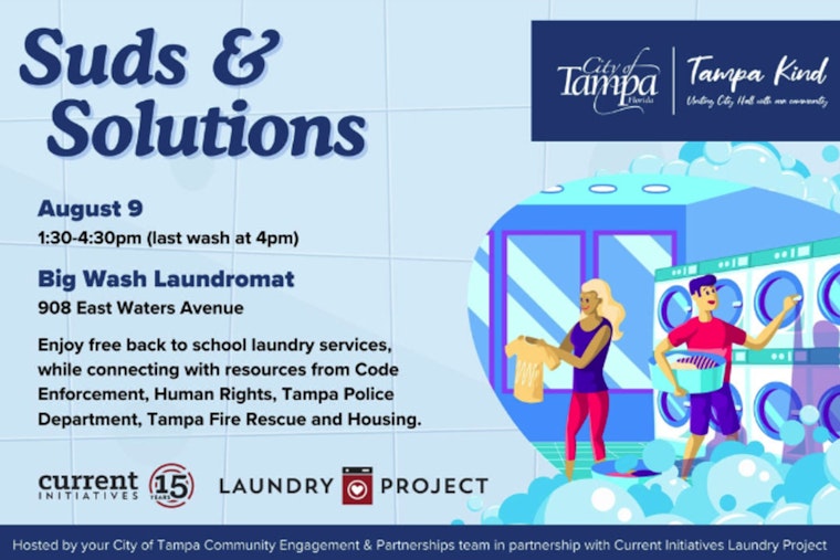 Tampa's "Suds and Solutions" Offers Free Laundry and Access to City Services Ahead of Back-to-School Season