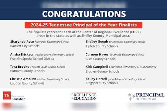 Tennessee Department of Education Announces Finalists for 2024-25 Principal and Supervisor of the Year Awards