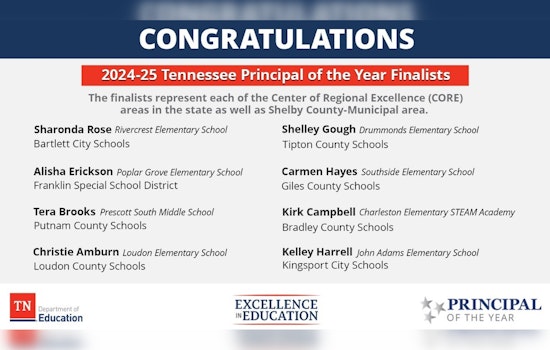 Tennessee Department of Education Announces Finalists for 2024-25 Principal and Supervisor of the Year Awards