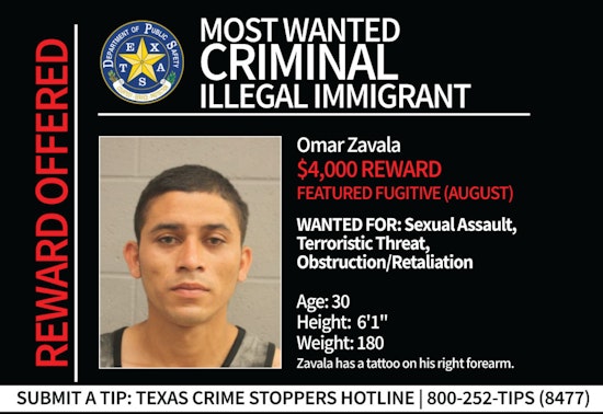 Texas DPS Increases Reward for Information on Most Wanted Fugitive Omar Zavala Alleged of Sexual Assault
