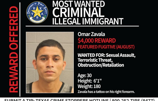 Texas DPS Increases Reward for Information on Most Wanted Fugitive Omar Zavala Alleged of Sexual Assault
