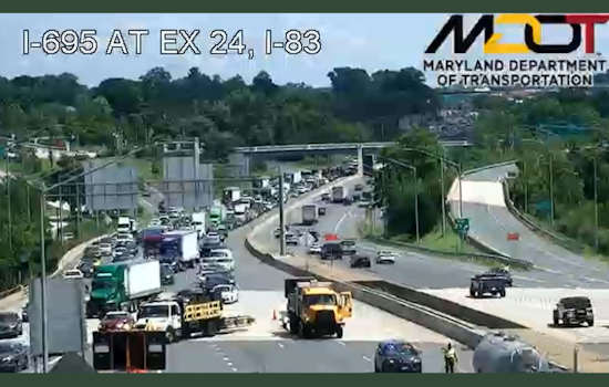 Two Hospitalized After Tractor-Trailer Strikes Pickup on I-695 in Baltimore County, Causing Traffic Delays