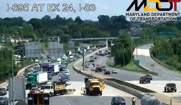 Two Hospitalized After Tractor-Trailer Strikes Pickup on I-695 in Baltimore County, Causing Traffic Delays